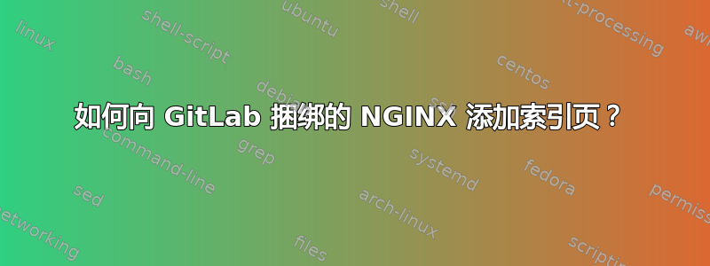 如何向 GitLab 捆绑的 NGINX 添加索引页？