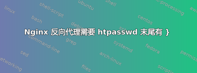 Nginx 反向代理需要 htpasswd 末尾有 }