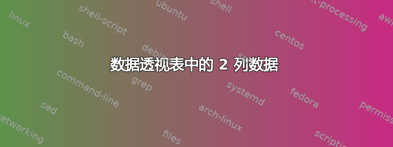 数据透视表中的 2 列数据