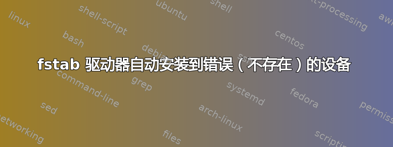 fstab 驱动器自动安装到错误（不存在）的设备