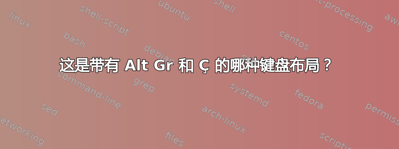 这是带有 Alt Gr 和 Ç 的哪种键盘布局？