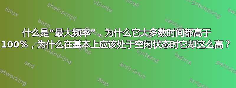 什么是“最大频率”，为什么它大多数时间都高于 100％，为什么在基本上应该处于空闲状态时它却这么高？