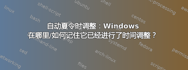 自动夏令时调整：Windows 在哪里/如何记住它已经进行了时间调整？