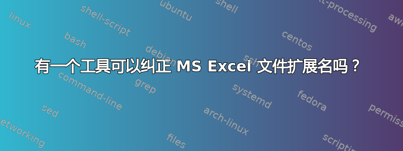 有一个工具可以纠正 MS Excel 文件扩展名吗？