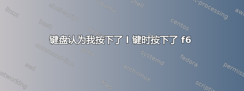 键盘认为我按下了 l 键时按下了 f6