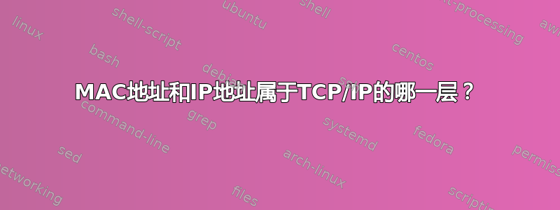 MAC地址和IP地址属于TCP/IP的哪一层？