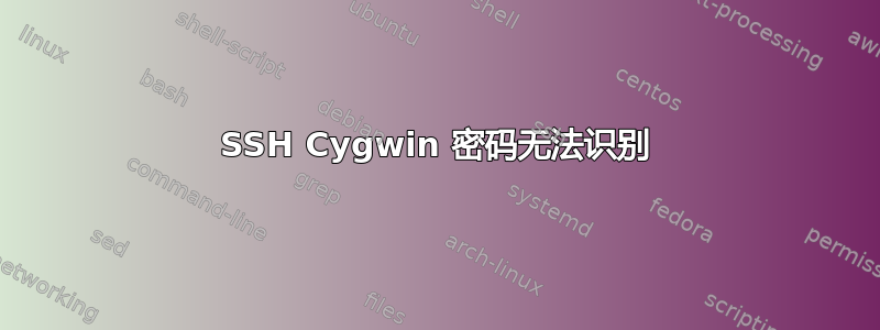 SSH Cygwin 密码无法识别