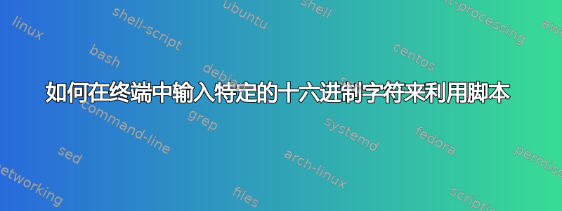 如何在终端中输入特定的十六进制字符来利用脚本