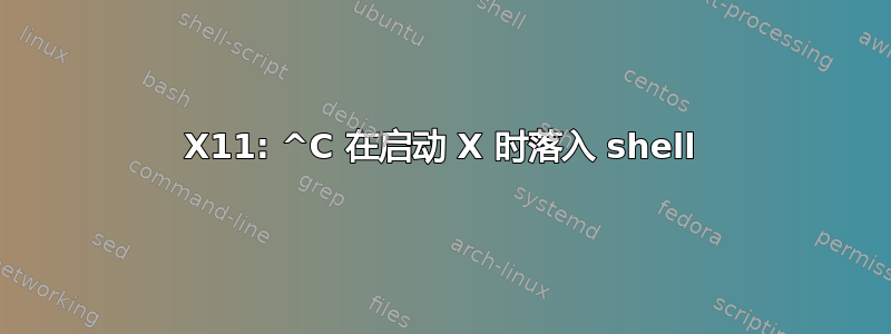 X11: ^C 在启动 X 时落入 shell