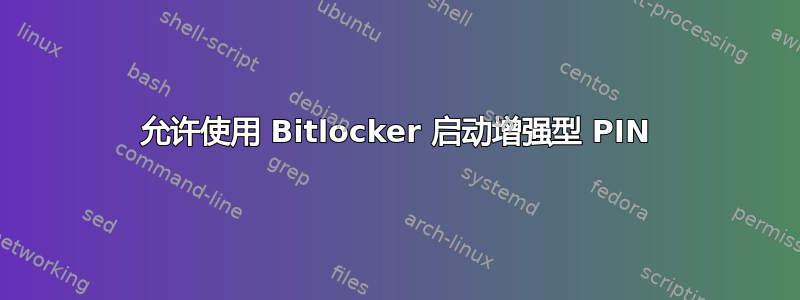 允许使用 Bitlocker 启动增强型 PIN