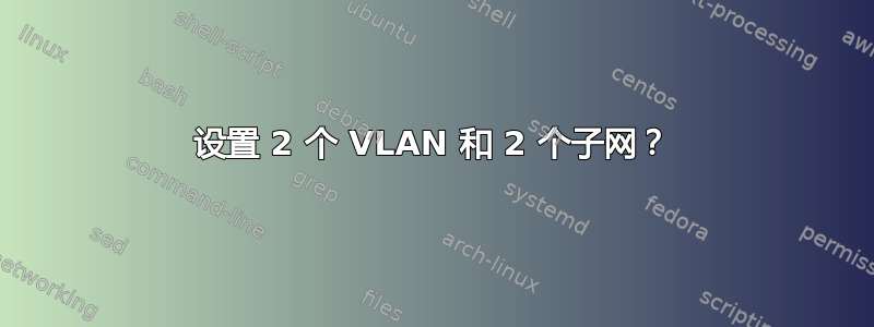 设置 2 个 VLAN 和 2 个子网？