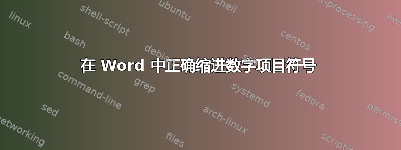 在 Word 中正确缩进数字项目符号