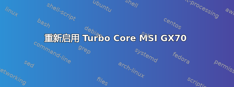 重新启用 Turbo Core MSI GX70