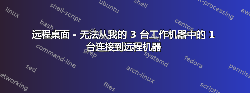 远程桌面 - 无法从我的 3 台工作机器中的 1 台连接到远程机器