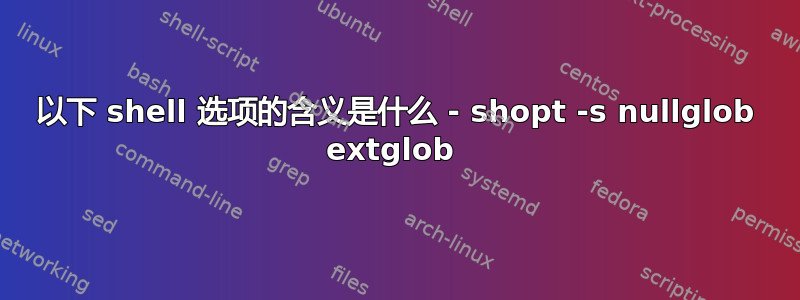 以下 shell 选项的含义是什么 - shopt -s nullglob extglob 