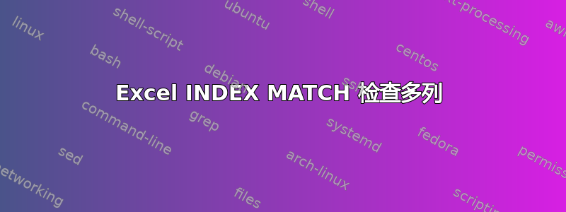 Excel INDEX MATCH 检查多列