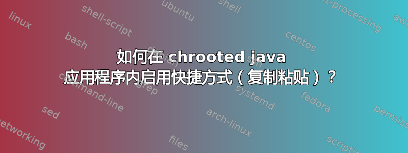 如何在 chrooted java 应用程序内启用快捷方式（复制粘贴）？