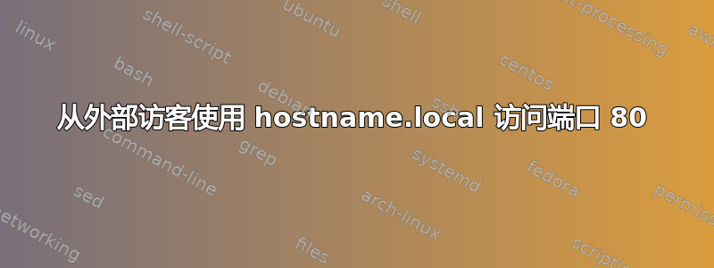 从外部访客使用 hostname.local 访问端口 80