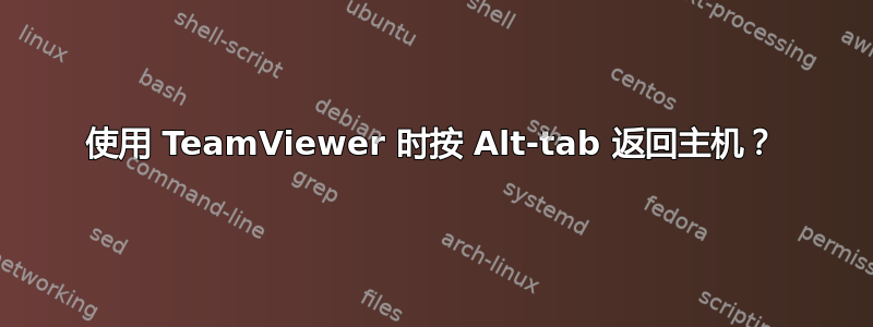 使用 TeamViewer 时按 Alt-tab 返回主机？