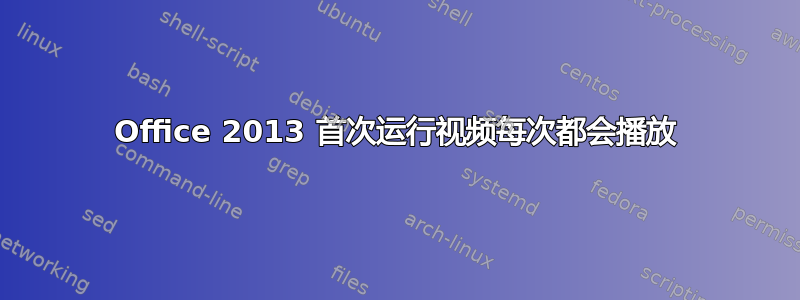 Office 2013 首次运行视频每次都会播放