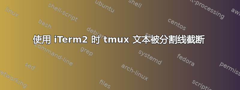 使用 iTerm2 时 tmux 文本被分割线截断