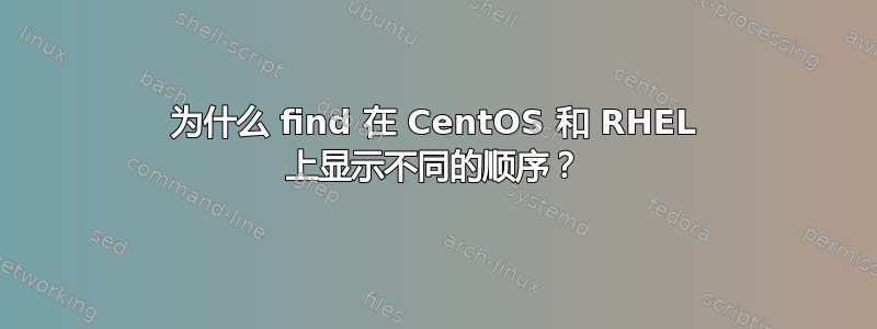 为什么 find 在 CentOS 和 RHEL 上显示不同的顺序？