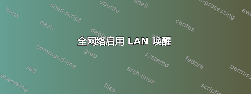 全网络启用 LAN 唤醒