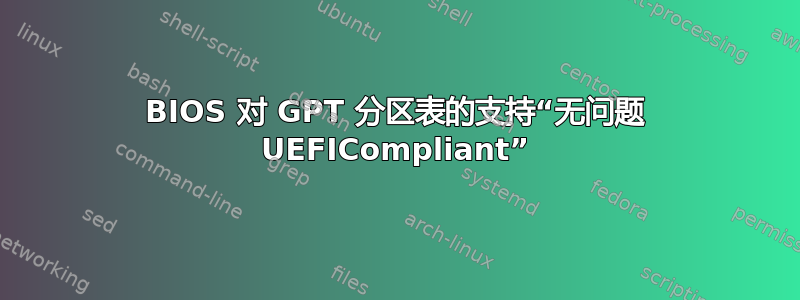 BIOS 对 GPT 分区表的支持“无问题 UEFICompliant”