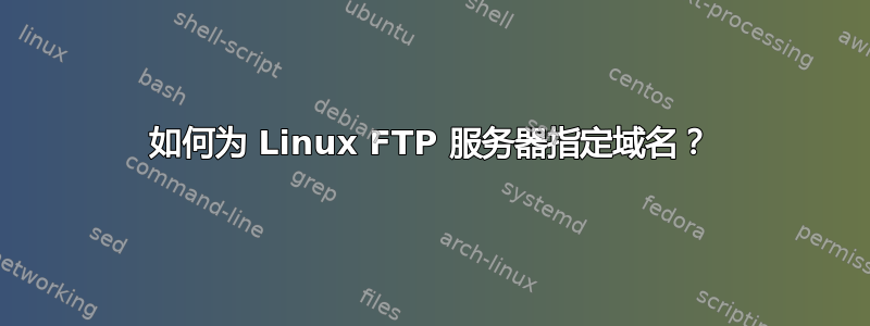 如何为 Linux FTP 服务器指定域名？