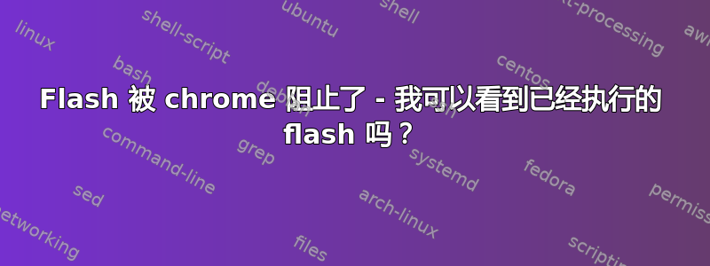 Flash 被 chrome 阻止了 - 我可以看到已经执行的 flash 吗？