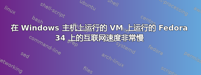 在 Windows 主机上运行的 VM 上运行的 Fedora 34 上的互联网速度非常慢