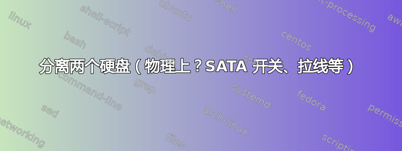 分离两个硬盘（物理上？SATA 开关、拉线等）