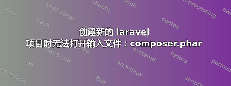 创建新的 laravel 项目时无法打开输入文件：composer.phar