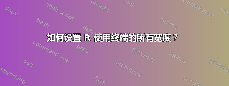 如何设置 R 使用终端的所有宽度？