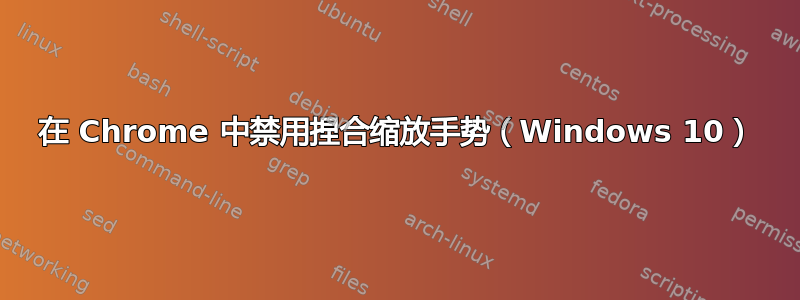 在 Chrome 中禁用捏合缩放手势（Windows 10）