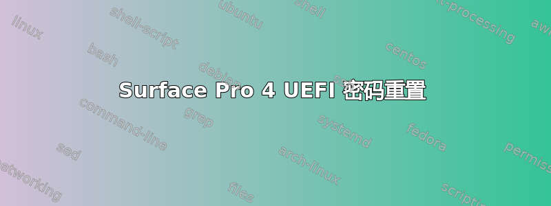 Surface Pro 4 UEFI 密码重置