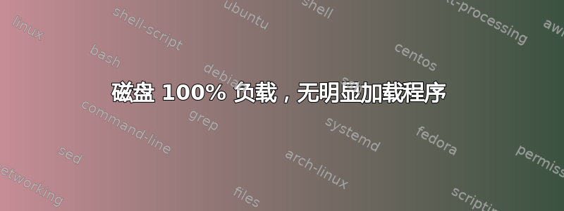 磁盘 100% 负载，无明显加载程序