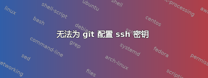 无法为 git 配置 ssh 密钥