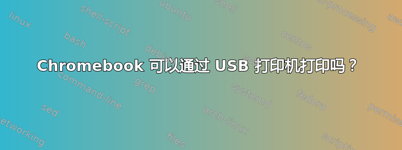 Chromebook 可以通过 USB 打印机打印吗？