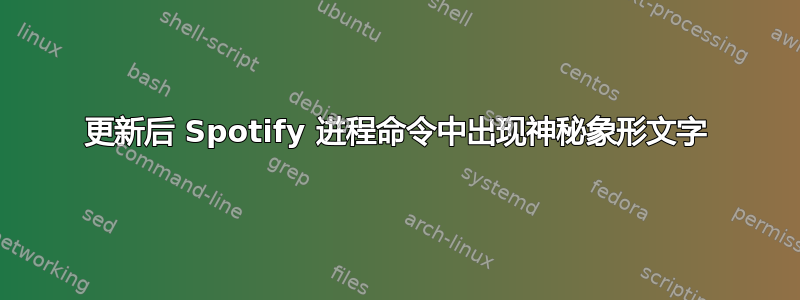 更新后 Spotify 进程命令中出现神秘象形文字