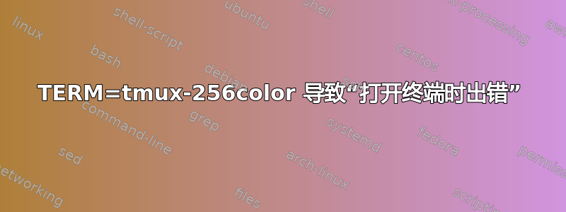 TERM=tmux-256color 导致“打开终端时出错”