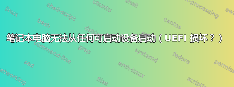 笔记本电脑无法从任何可启动设备启动（UEFI 损坏？）