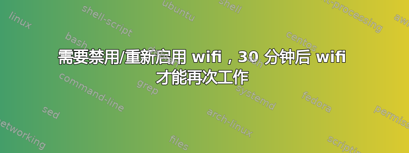 需要禁用/重新启用 wifi，30 分钟后 wifi 才能再次工作