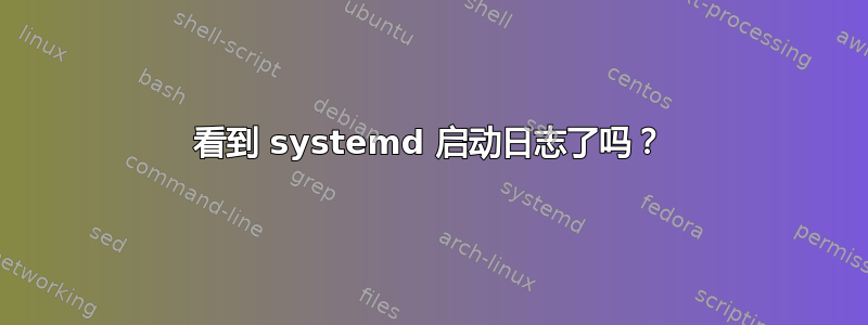 看到 systemd 启动日志了吗？