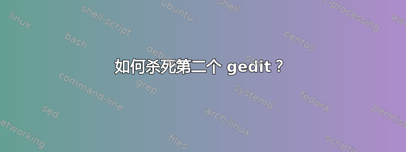 如何杀死第二个 gedit？