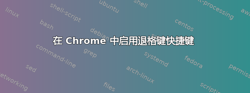 在 Chrome 中启用退格键快捷键