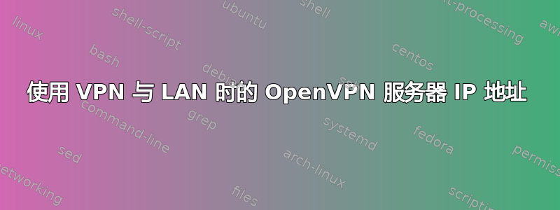 使用 VPN 与 LAN 时的 OpenVPN 服务器 IP 地址