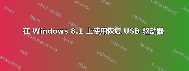 在 Windows 8.1 上使用恢复 USB 驱动器