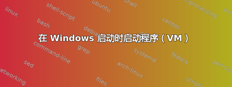 在 Windows 启动时启动程序（VM）