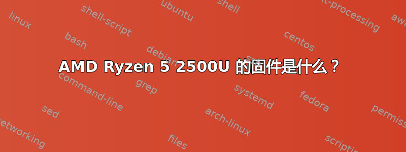 AMD Ryzen 5 2500U 的固件是什么？